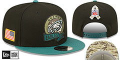 Eagles 2022 SALUTE-TO-SERVICE SNAPBACK Black-Green Hat by New Era