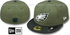 Eagles 2T-HEATHER ACTION Green-Charcoal Fitted Hat by New Era