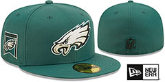 Eagles BANNER SIDE-PATCH Green Fitted Hat by New Era