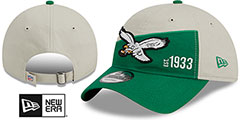 Eagles HISTORIC SIDELINE STRAPBACK Tan-Green Hat by New Era