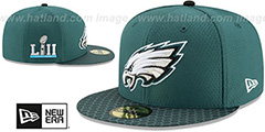 Eagles NFL SUPER BOWL LII ONFIELD Green Fitted Hat by New Era