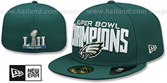 Eagles SUPER BOWL LII CHAMPIONS Green Fitted Hat by New Era