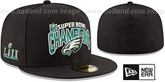 Eagles SUPER BOWL LII CHAMPS Black Fitted Hat by New Era