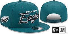 Eagles TEAM-SCRIPT SNAPBACK Green Hat by New Era