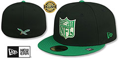 Eagles THROWBACK NFL SHIELD-BASIC Black-Green Fitted Hat by New Era