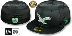 Eagles THROWBACK SATIN BASIC Black Fitted Hat by New Era