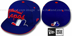 Expos COOPERSTOWN BIG-SCRIPT Royal Fitted Hat by New Era