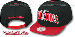 Falcons BLOCK-ARCH SNAPBACK Black-Red Hat by Mitchell and Ness