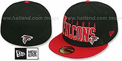 Falcons NFL 2T CHOP-BLOCK Black-Red Fitted Hat by New Era