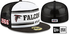 Falcons SIDELINE 100 TRUCKER White-Black Fitted Hat by New Era