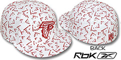 Falcons TEAM-FLOCKING ALL-OVER White Fitted Hat by Reebok