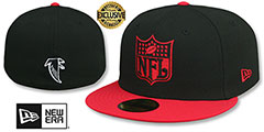 Falcons THROWBACK NFL SHIELD-BASIC Black-Red Fitted Hat by New Era