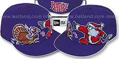 Festive Feud TURKEY vs SANTA Purple Fitted Hat by New Era