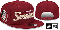 Florida State TEAM-SCRIPT SNAPBACK Burgundy Hat by New Era