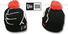 Flyers NHL-BIGGIE Black Knit Beanie Hat by New Era