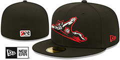 Flying Squirrels MILB ONFIELD HOME Black Fitted Hat by New Era