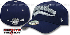 Georgetown SWOOP LACROSSE Navy Fitted Hat by Zephyr