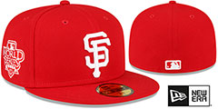 Giants 2010 WS SIDE-PATCH UP Red-White Fitted Hat by New Era