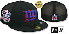 Giants 25TH MESH-BACK SIDE-PATCH Black-Black Fitted Hat by New Era