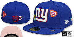 Giants CHAIN STITCH HEARTS Royal Fitted Hat by New Era