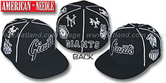 Giants COOPERSTOWN ALL-OVER Black Fitted Hat by American Needle