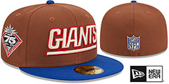 Giants HARVEST SIDE-PATCH Brown-Royal Fitted Hat by New Era