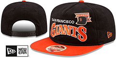 Giants HERITAGE PIN CORD SNAPBACK Black-Orange Hat by New Era