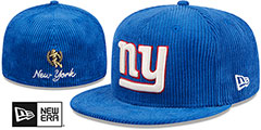 Giants LETTERMAN PIN CORDUROY Royal Fitted Hat by New Era