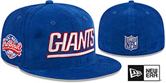 Giants OLD SCHOOL CORDUROY SIDE-PATCH Royal Fitted Hat by New Era