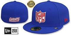 Giants THROWBACK NFL SHIELD-BASIC Royal Fitted Hat by New Era