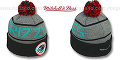 Grizzlies HIGH-5 CIRCLE BEANIE Grey-Black by Mitchell and Ness