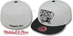 Grizzlies MONOCHROME XL-LOGO Grey-Black Fitted Hat by Mitchell and Ness