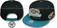 Grizzlies TRICKY LOU SNAPBACK Black-Teal Hat by Twins 47 Brand