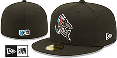 Hammerheads MILB ONFIELD HOME Black Fitted Hat by New Era