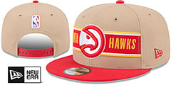 Hawks 2024 NBA DRAFT SNAPBACK Camel-Red Hat by New Era