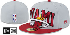 Heat 2023 NBA TIP OFF Grey-Red Fitted Hat by New Era