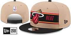 Heat 2024 NBA DRAFT SNAPBACK Camel-Black Hat by New Era