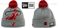 Heat HWC-BIGGIE Grey Knit Beanie Hat by New Era