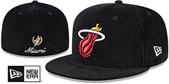 Heat LETTERMAN PIN CORDUROY Black Fitted Hat by New Era