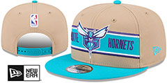 Hornets 2024 NBA DRAFT SNAPBACK Camel-Teal Hat by New Era