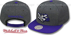 Hornets 2T-HEATHER SNAPBACK Grey-Purple Hat by Mitchell and Ness