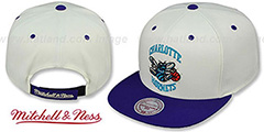 Hornets CREAMTOP STRAPBACK Hat by Mitchell and Ness