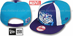 Hornets MARVEL RETRO-SLICE SNAPBACK Teal-Purple Hat by New Era