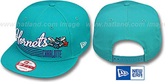 Hornets SCRIPT-STRIPE SNAPBACK Teal Hat by New Era