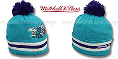 Hornets XL-LOGO BEANIE Teal by Mitchell and Ness