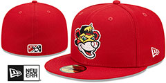 Indians MILB MARVEL DEFENDERS Red Fitted Hat by New Era