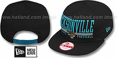 Jaguars NFL LATERAL SNAPBACK Black Hat by New Era