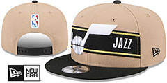 Jazz 2024 NBA DRAFT SNAPBACK Camel-Black Hat by New Era