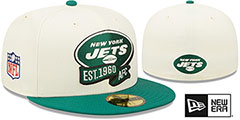 Jets 2022 NFL SIDELINE Cream-Green Fitted Hat by New Era