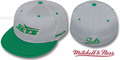 Jets 2T BP-MESH Grey-Green Fitted Hat by Mitchell and Ness